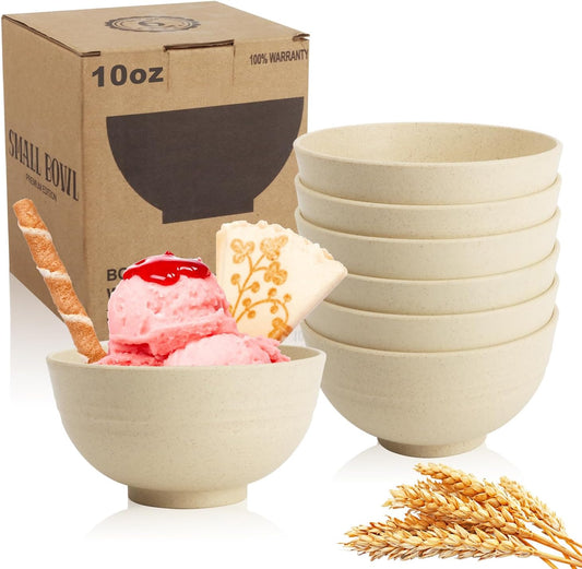 Wrova Wheat Straw Bowls for Kitchen set of 6,Anti-Scald Thick Soup Bowls 40oz,Microwave and Dishwasher Safe Bowl Sets, Unbreakable Cereal Bowl Sets. Vibrant Series
