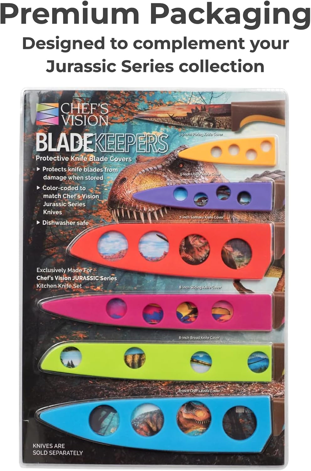 CHEF'S VISION Landscape BladeKeepers, 6 Color-Matched Knife Blade Covers