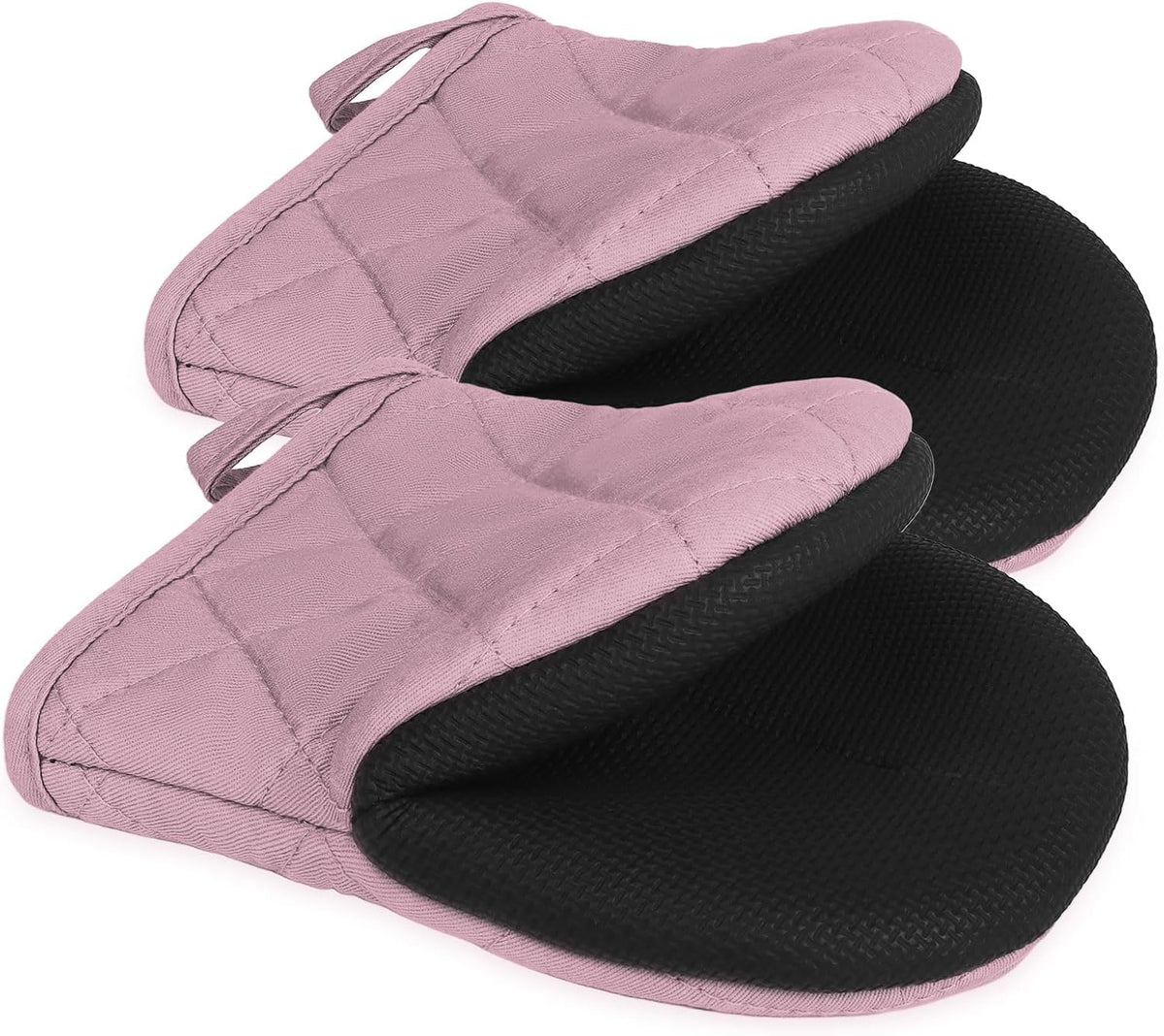 Goldmeet Mini Oven Mitts 2-Pack, 7"x5.5", 500°F Silicone Grip, Gray