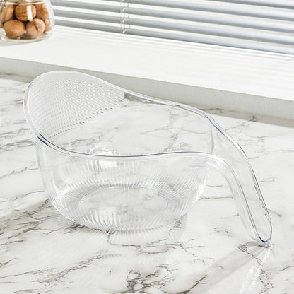 Functional Rice Washing Colander Efficient Draining Bowl Practical Sink Basket PET Suitable for Washing Rice, Clear