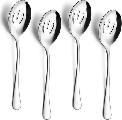 E-far Large Serving Spoons Set of 4, Stainless Steel Serving Utensils Set