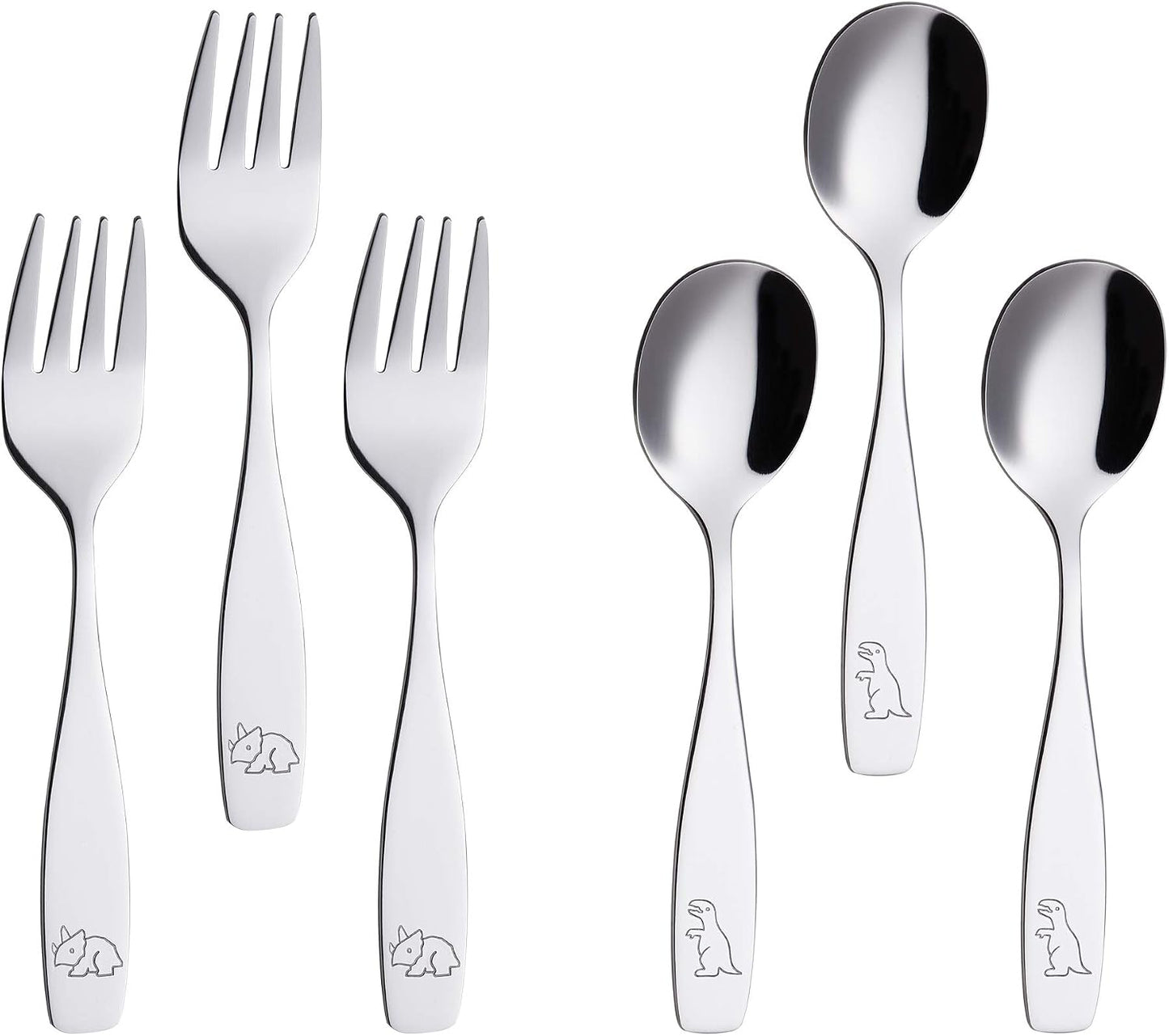 ANNOVA Kids Silverware Children's Safe Flatware Set Stainless Steel - Children Forks, Children Tablespoons, Toddler Utensils, Metal Cutlery Set for LunchBox (Rainbow, 6)