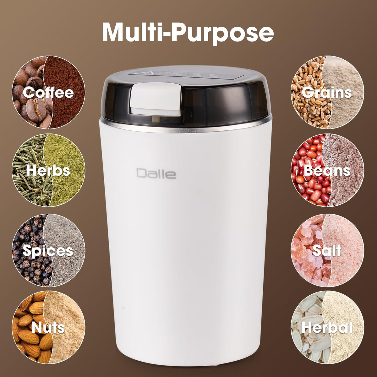 Small Coffee Grinder | 200W 28000RPM Stainless Steel Spice Grinder | Electric Find Powder Grinder for Coffee Beans Spices Seasoning Pepper Herbs Nuts Seed Grain