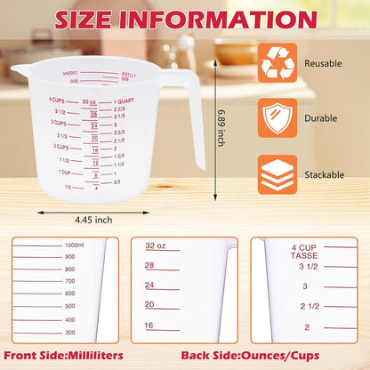1 Cup/8 Oz Plastic Measuring Cups With Spout And Handle