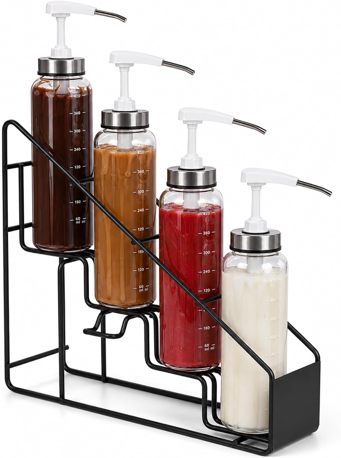 Restaurantware Black Iron Horizontal Portion Cup Lid Organizer