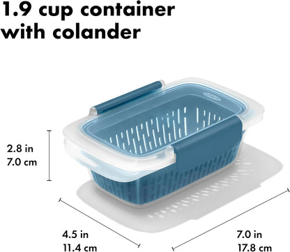 OXO Good Grips Prep & Go Snack & Dip Container, Snack Fuss-Free on the Move, Leakproof Reusable Small Meal Food Storage and Lid, Food Containers with Lids, Snack Organizer, 1.6 Cups/0.4 L