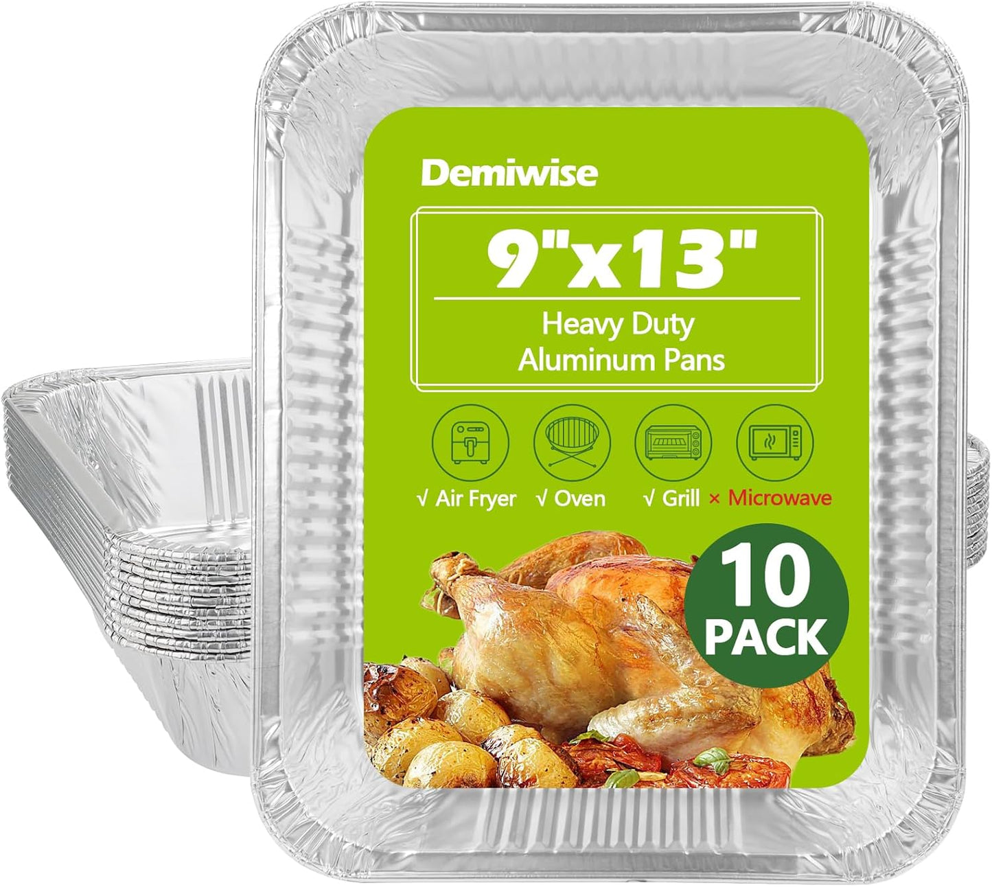 Thickened 35 Pack Heavy Duty Aluminum Pans, 8x8 Small Disposable Aluminum Baking Pans, Square Tin Foil Roasting Tray for Cooking, Meal Prep, Catering, Events, Carton Packaging