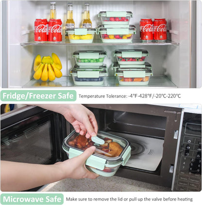 Collapsible Food Storage Containers with Lids, 4 Pack, 40 oz Silicone 1-Compartment Meal Prep Containers Reusable, Lunch Bento Boxes for Adults, Microwave Freezer Dishwasher Safe, BPA-Free, Black
