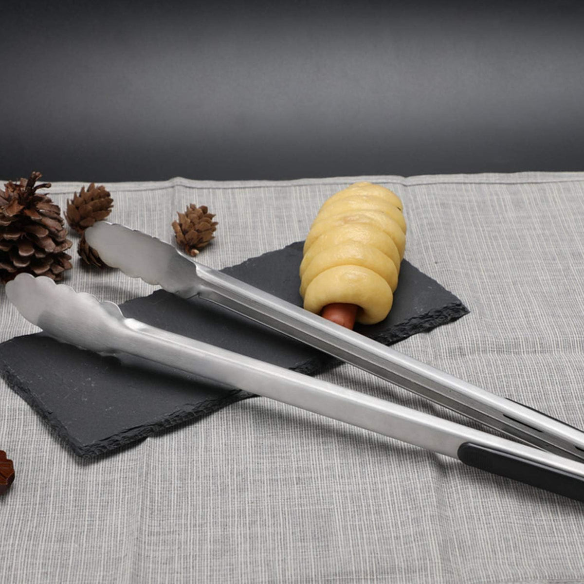 Grilling Tongs,16 In Long Stainless Steel BBQ Tongs, Kitchen Tongs