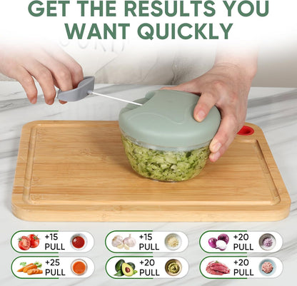 LGURT Garlic Chopper, Pull-String Vegetable Onion Mincer
