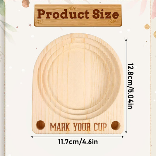 Wooden Cup Holder, Reusable Cup Dispenser Cups Holder with Marker Slot Cups Organizer Hosting Essentials Cookout Bar Accessories Decor for Drink Station Parties Outdoor Counter Picnic (Wood Color)