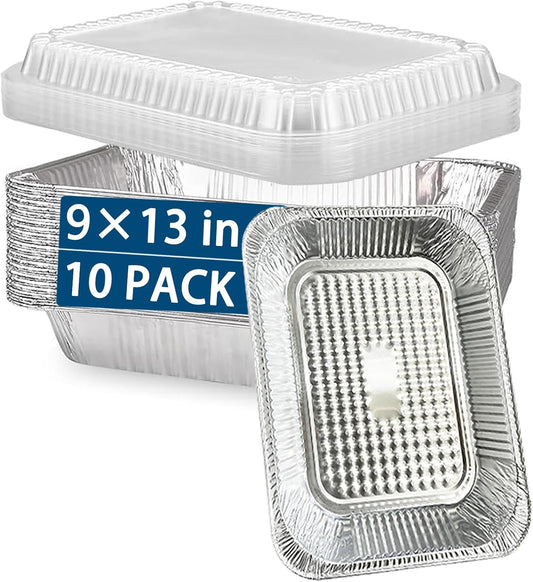 NO Lids 30 Pcs 9x13 Aluminum Pans Disposable Baking Pans, Heavy Duty Aluminum Trays,Aluminum Baking Pans for Holiday Cooking,Half Size Tin Foil Pans for Meal Prep,Roasting,Heating,Freezing Food