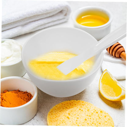 1set Facial Mask Mixing Bowl Set Silicone Bowls Mask Applicator for Diy Skincare White