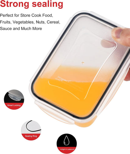 FOOYOO 56 Pcs Large Food Storage Containers Set with Lids (28 Containers + 28 Lids), Airtight Plastic Storage Containers for Pantry & Kitchen Organization, BPA-Free, Leak-Proof