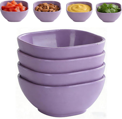 4 Piece Dipping Bowls Set, Small Spice Bowls for Sauce, Soy Sauce Dishes for Sushi, Dessert & Snack Portion Control, Dishwasher Safe Prep Bowls for BBQ Baking, 60ml (2 oz), PP Plastic, Pink