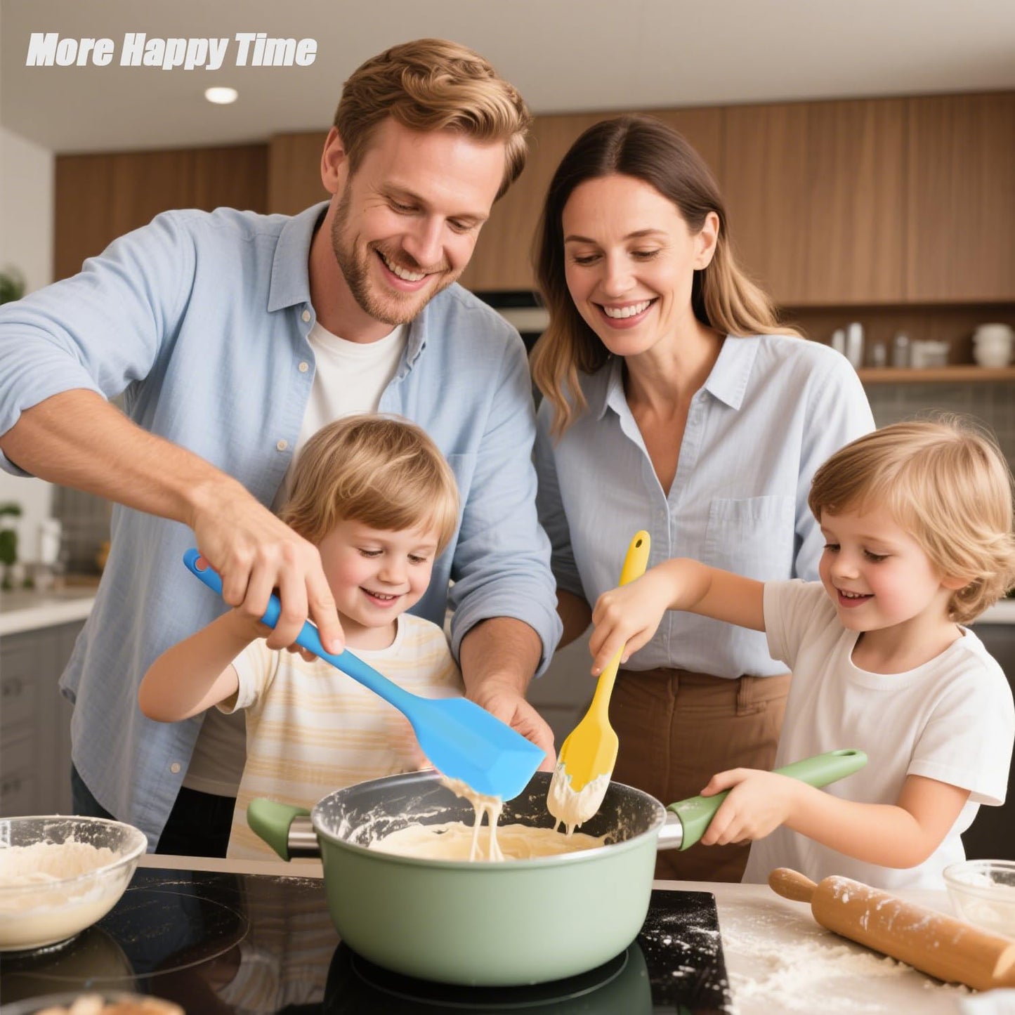 4 PCS Silicone Spatula,Rubber Spatula with Stainless Steel Core11 Inch Non-scratch Baking Cooking 8Inch Spatula Set Flexible Heat Resistant (Black)