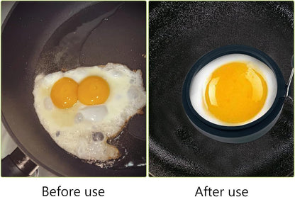 Black Silicone Egg Ring, 4 Pack Egg Ring Molds for Fried Egg, Non-stick Egg Cooker Ring