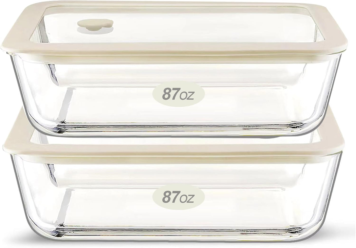 Urban Green Glass Food Container Set with Glass Lid, 4 Pack, Food Storage Containers Set, Airtight, LeakProof, 100% Plastic Free, Meal Prep Containers (White Color)
