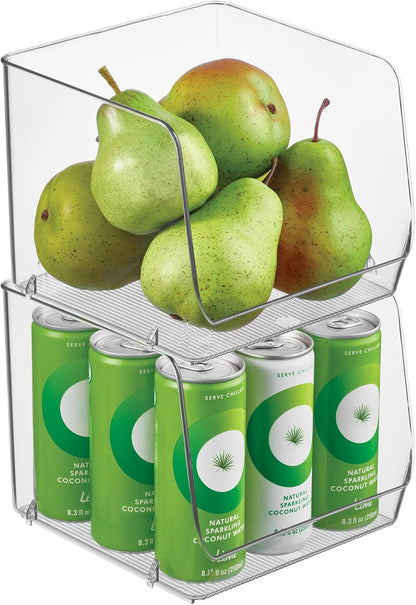 iDesign Open-Front Storage Bin - All-Purpose Bin for Kitchen, Bathroom, or Office - Clear - Made in USA