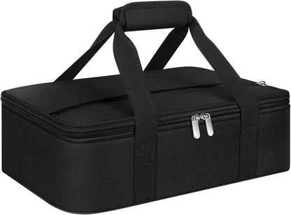 Insulated Casserole Carrier, Portable Casserole Carrier for Hot or Cold Food Lunch Tote Warmer or Cooler Bag, Lasagna Lunch Bag for Potluck Parties- Fits 9" x 13" Baking Dish-Charcoal Grey