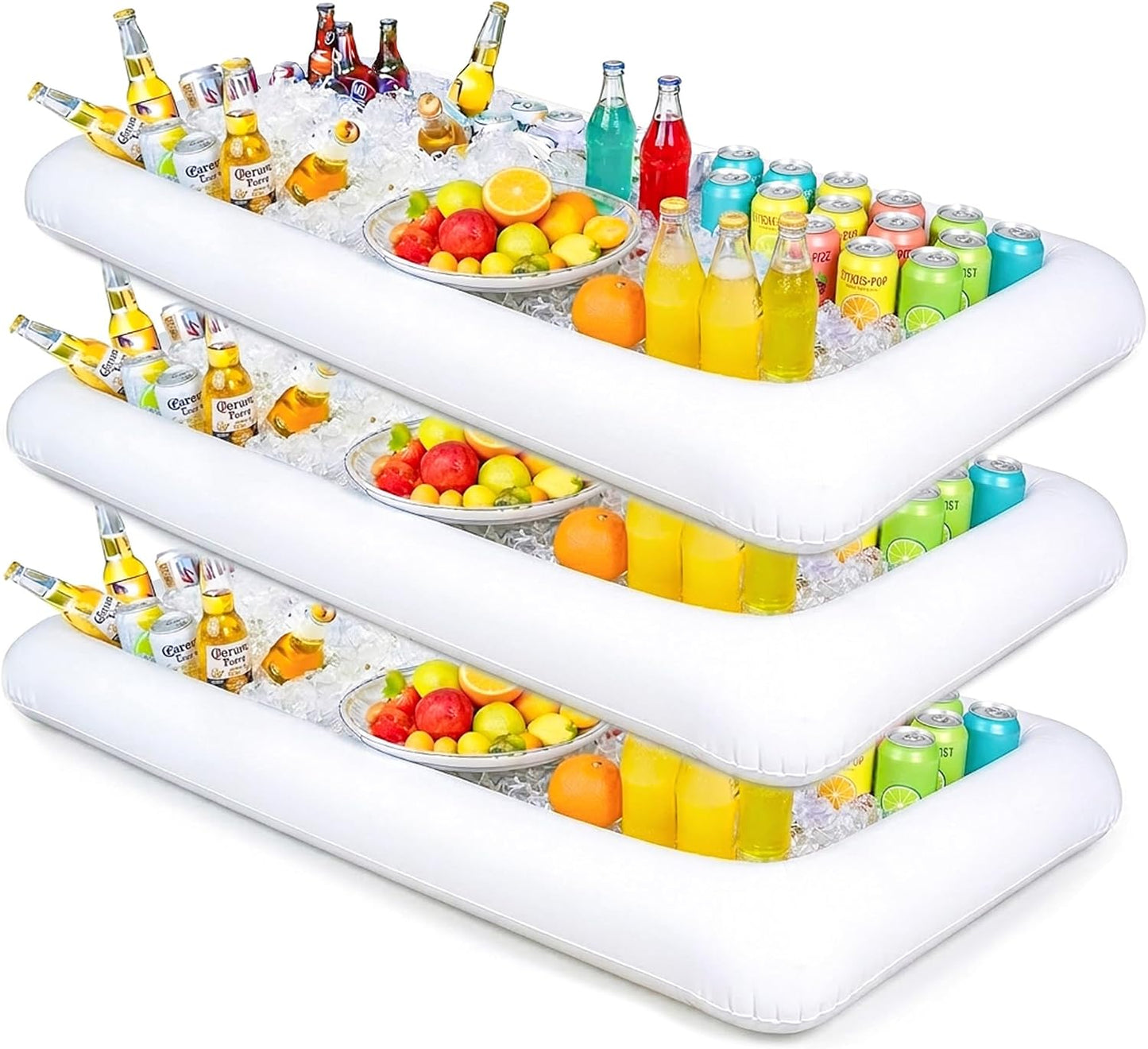 Novelty Place Inflatable Ice Serving Tray Buffet Bar with Drain Plug - Salad Food & Drinks Inflatable Cooler for Party Picnic and Camping (Pack of 1)