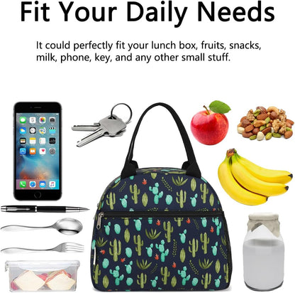 GYEUKHAM Lunch Bag Women, Lunch Box for Adult Men Kids Girls, Small Cute Lunchbox Tote Large Capacity Insulated Lunch Container Cooler for Work School Picnic Travel, Black White Stripes