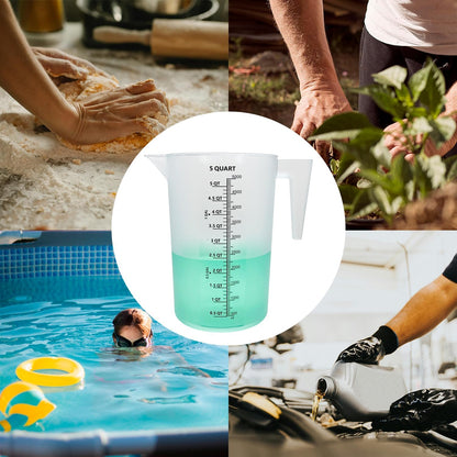 Plastic Measuring Cup with Handle, Pool Chemical Measuring Cup, Plastic Measuring Pitcher for Liquid Mixing, Pouring, Lawn Care, Pet Food, Motor Oil, Laboratory and More (32, Fluid Ounces, 1000ml)