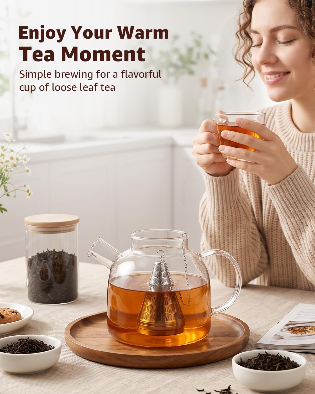 Tea Infuser for Loose Leaf Tea 304 Stainless Steel Cone Tea Strainer