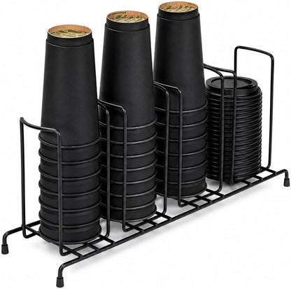 Restaurantware Black Iron Horizontal Portion Cup Lid Organizer
