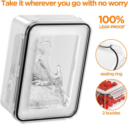 HOMETALL 40 PCS Food Storage Containers with Lids Airtight, 100% Leakproof Plastic Meal-Prep Containers Reusable(20 Containers & 20 Lids),Microwave and Dishwasher Safe, Includes Labels & Pen