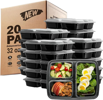 Meal Prep Containers [20 Pack] 1 Compartment 32OZ Food Storage Containers with Lids, Reusable Bento Boxes, BPA Free, Stackable, Microwave/Dishwasher/Freezer Safe