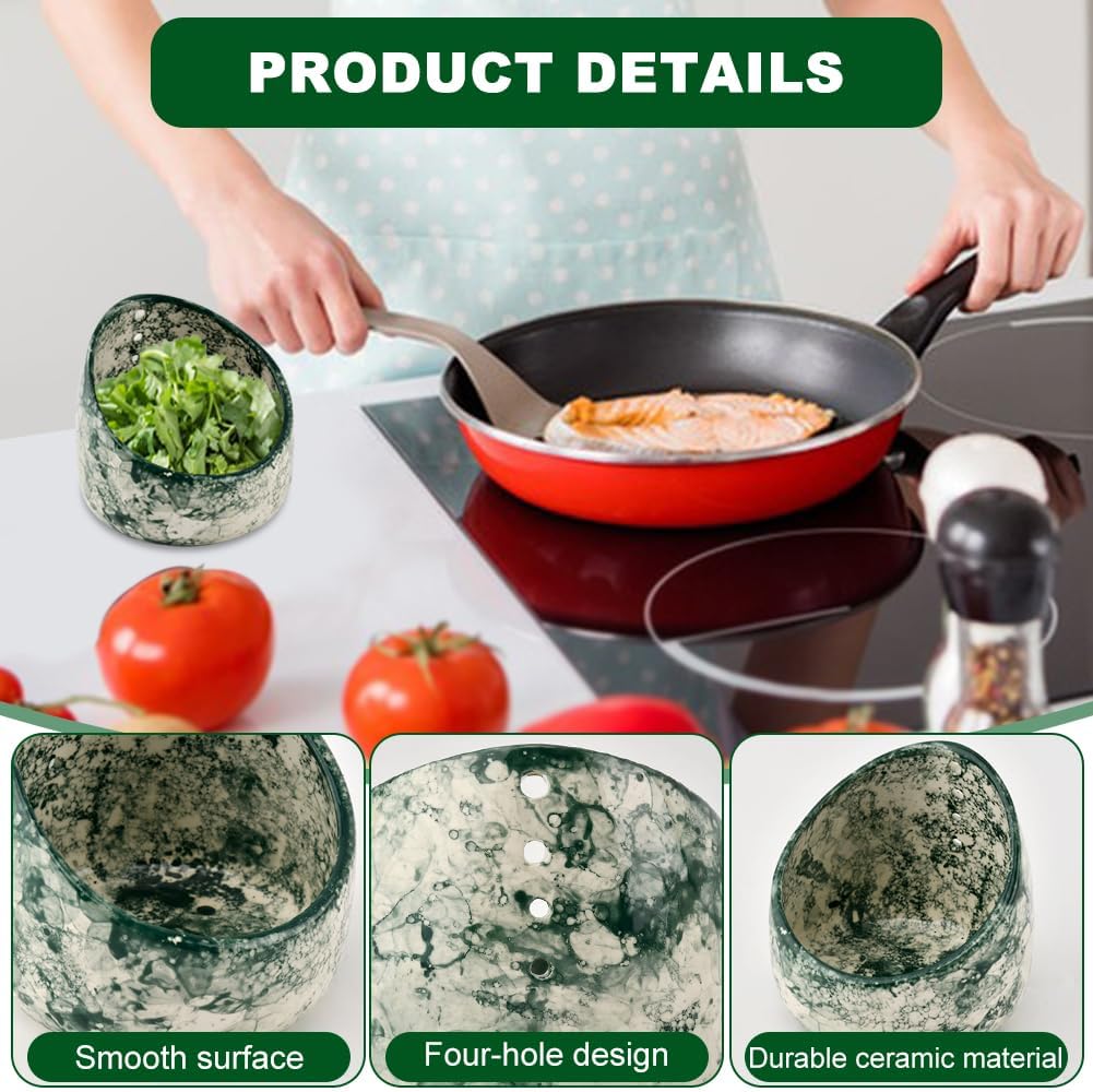 Ceramic Herb Stripper – w/Round Holes for Kale/Cilantro/Thyme/Parsley