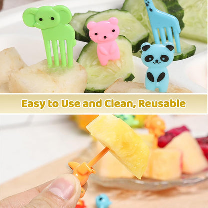 152 Pcs Bento Box Accessories Kids Mini Sauce Bottles Including Food Picks Mini Condiment Ketchup Squeeze Bottles Reusable Animal Fruit Food Toothpicks for Camping Office Accessories