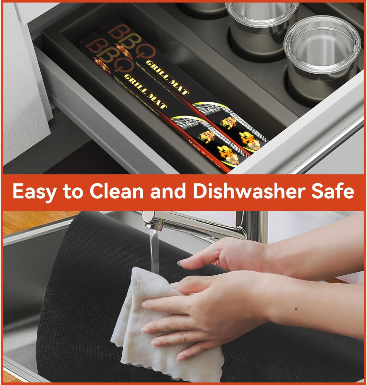 Oven Liners for Bottom of Electric Gas Oven, Reusable Non-Stick Teflon Protector Mat, Heat Resistant Grill Mats Outdoor, Easy to Clean Gas Stove Liners BPA and PFOA Free 23.6"x 15.7" Stovetop Cover
