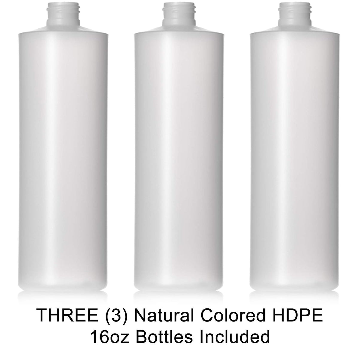 8oz Natural Color HDPE Squeeze Bottles with Disc Cap and Squirt Cap (3 Pack) (8oz)