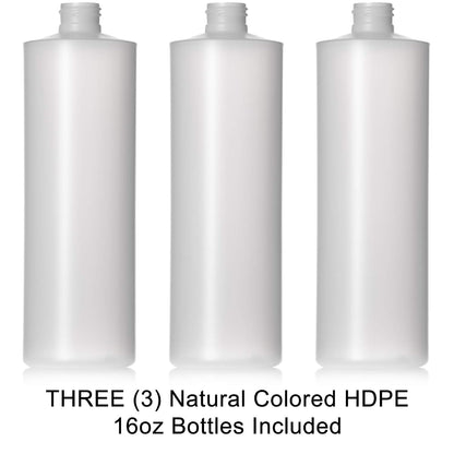 8oz Natural Color HDPE Squeeze Bottles with Disc Cap and Squirt Cap (3 Pack) (8oz)