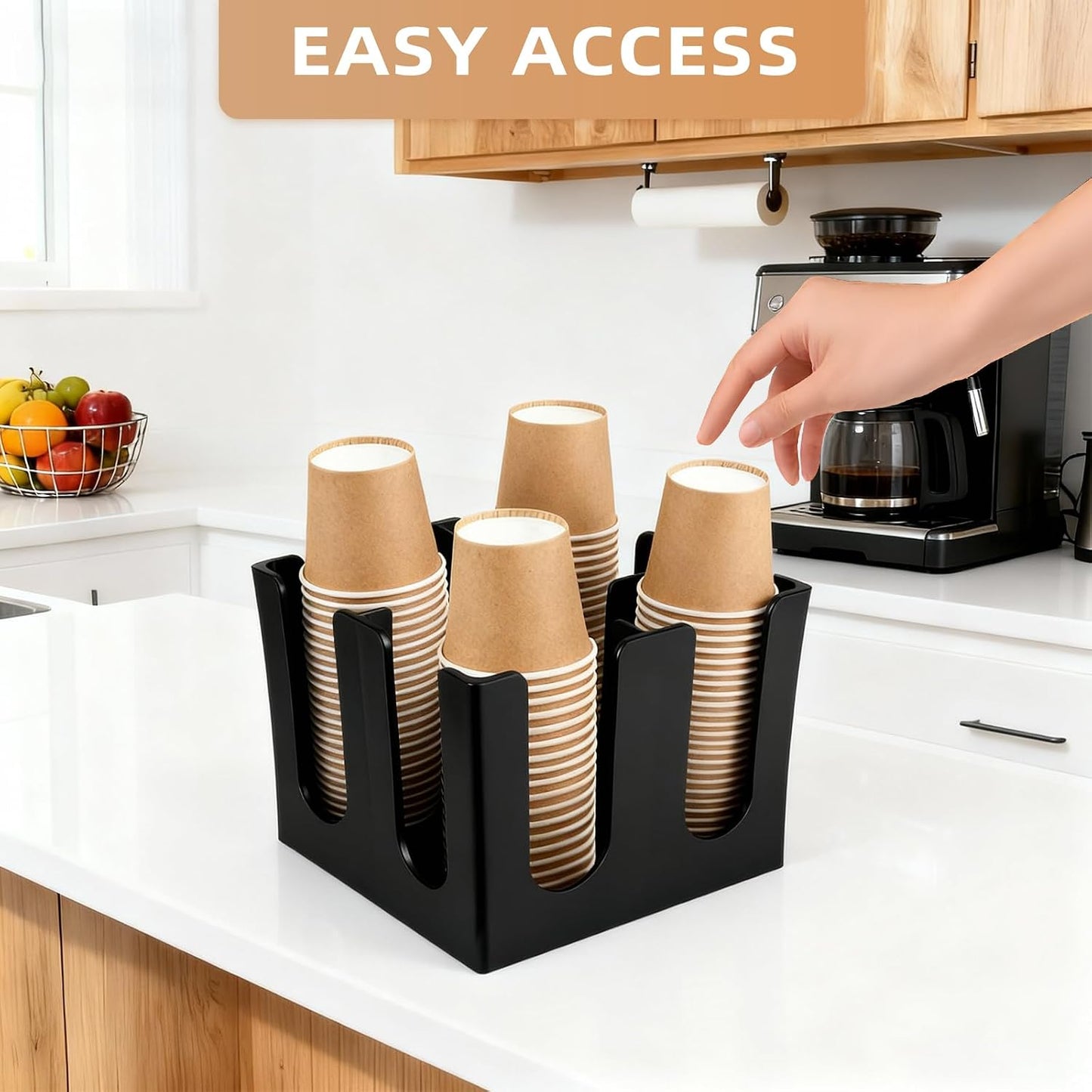 Commercial Cup and Lid Holder with Straw Organizer,Disposable Coffee Cup Condiment Dispenser for Countertop Org, Coffee Bar, Beverage Cup, Kitchen, Breakroom (11 Compartment Upright)