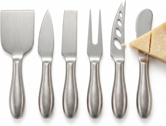 Cheese Knife Set, 6-Piece Stainless Steel Charcuterie Board Accessories