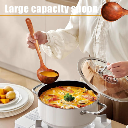 Wooden Spoons for Cooking, Natural Teak Wooden Kitchen Utensils Set Wooden Utensils for Cooking Wooden Cooking Utensils Wooden Spatulas for Cooking (10)