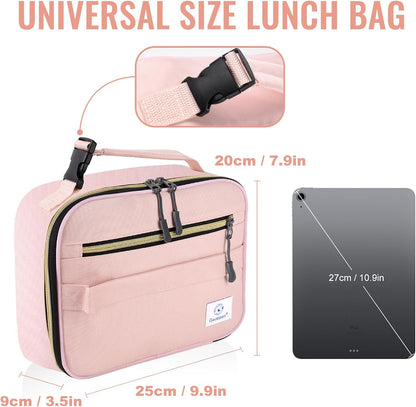 Genteen Lunch Box Kids, Insulated Lunch Bag Kids Boys Girls Back to School, Soft Lunch Box for Men Reusable Lunchbox for Office,Outdoor,School (Black)