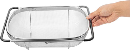 Restaurantware 6 qt Stainless Steel Over The Sink Colander