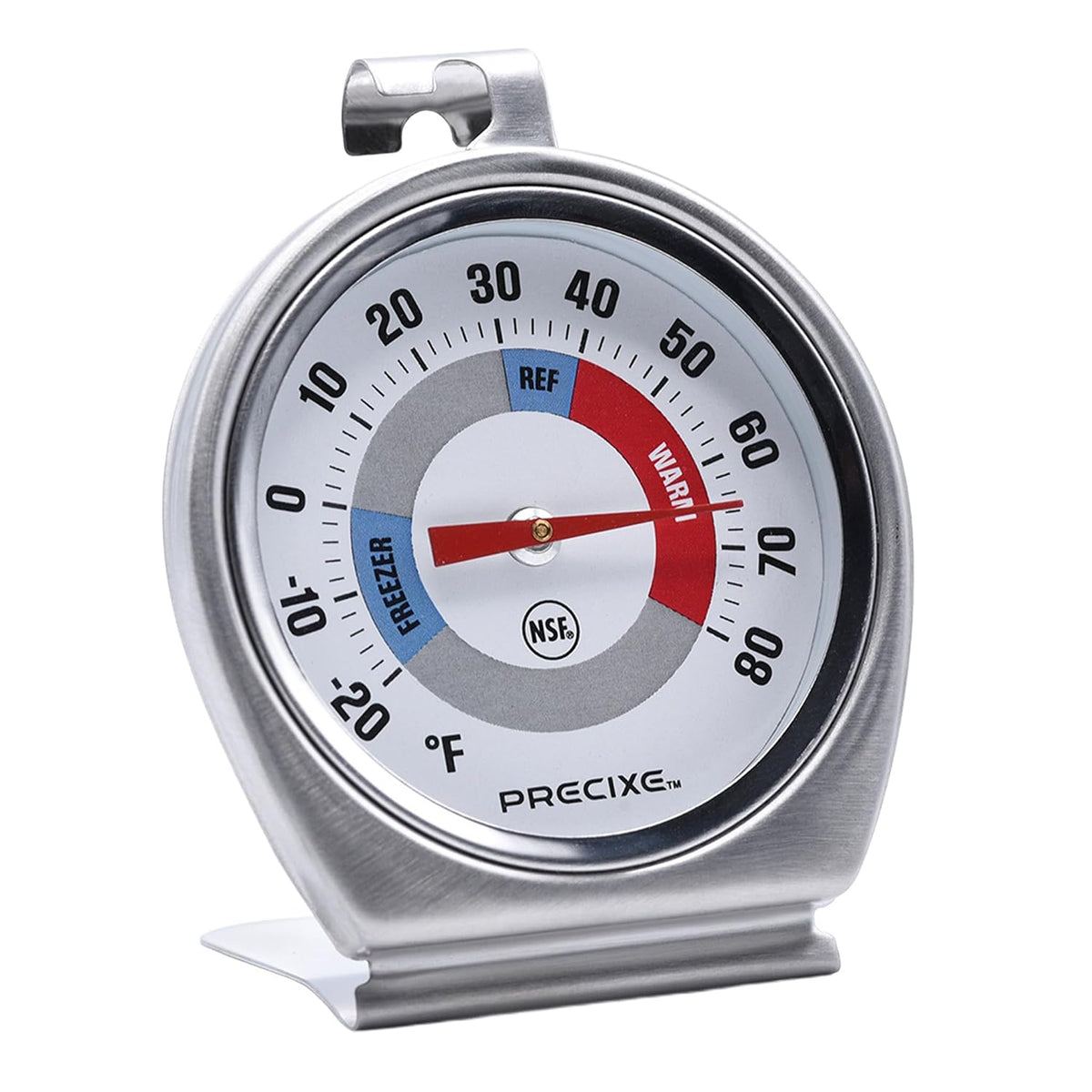 2.5 Inch Stainless Steel Fridge and Freezer Thermometer 2-Pack | NSF Certified | Hanging or Standing for Food Safety