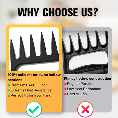 Meat Claws for Shredding Pulled Pork - Heavy Duty Solid Bear Claws Meat Shredder, Heat Resistant BBQ Smoker Accessories & Grilling Tools, Turkey Lifter Handling Forks, Gifts for Men