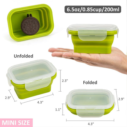 Collapsible Silicone Food Storage Containers Set with Lid & Air Vent,Foldable Lunch Containers(4PCS,Blue,27oz)