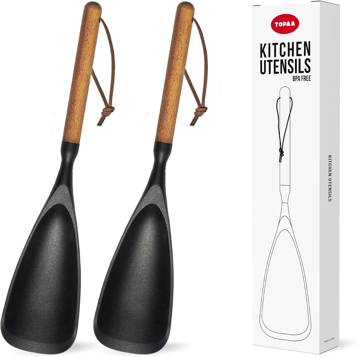 Silicone Cooking Spoon Spatula for Nonstick Cookware,Heat Resistant,12.8"