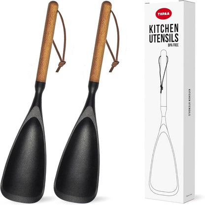 Silicone Cooking Spoon Spatula for Nonstick Cookware,Heat Resistant,12.8"