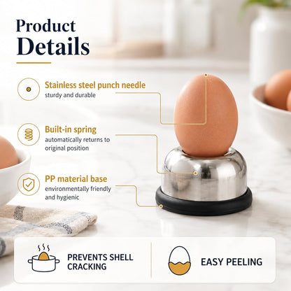 Egg Piercer for Raw Eggs, Needle Egg Punch Tool with Anti-Slip Base