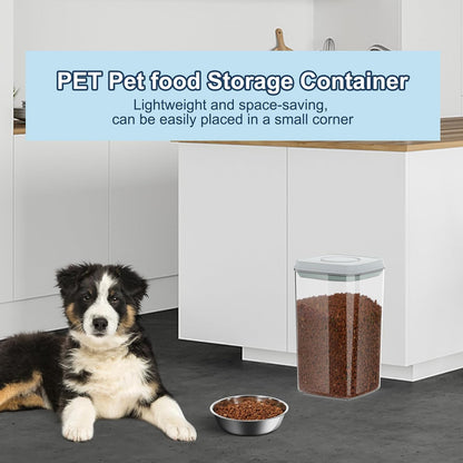 LEAWALK 10Lbs/10.57Qt Airtight Dog Cat Food Storage Container and Dog Treat Containers BPA-Free, PET Clear Stackable Pet Storage Bin, Pop Top, 1-Cup Scoop for Pet Food/Rice/Flour/Bread/Grains