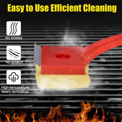 Grill Brush Bristle-Free – Steam Cleaning – Includes 2 Extra Brush Head – Heavy-Duty Barbecue Scraper