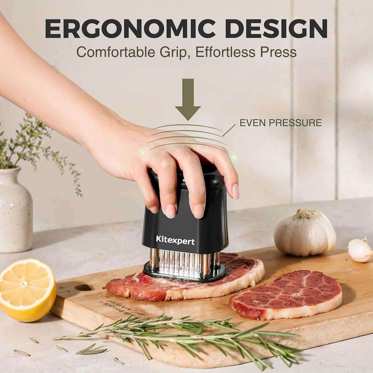 KITEXPERT Meat Tenderizer Tool with 56 Stainless Steel Ultra Sharp Needles